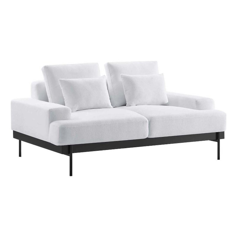Modway Proximity Upholstered Polyester Fabric Loveseat in White