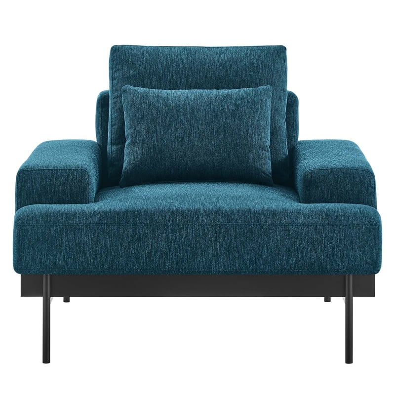 Modway Proximity Upholstered Polyester Fabric Armchair in Azure Blue