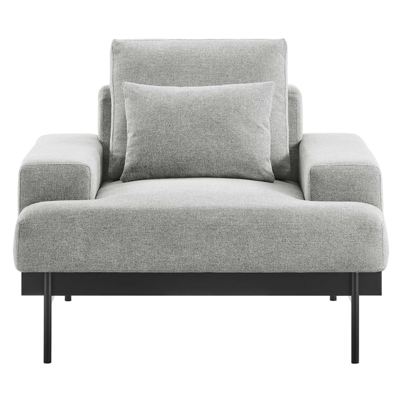 Modway Proximity Upholstered Polyester Fabric Armchair in Light Gray