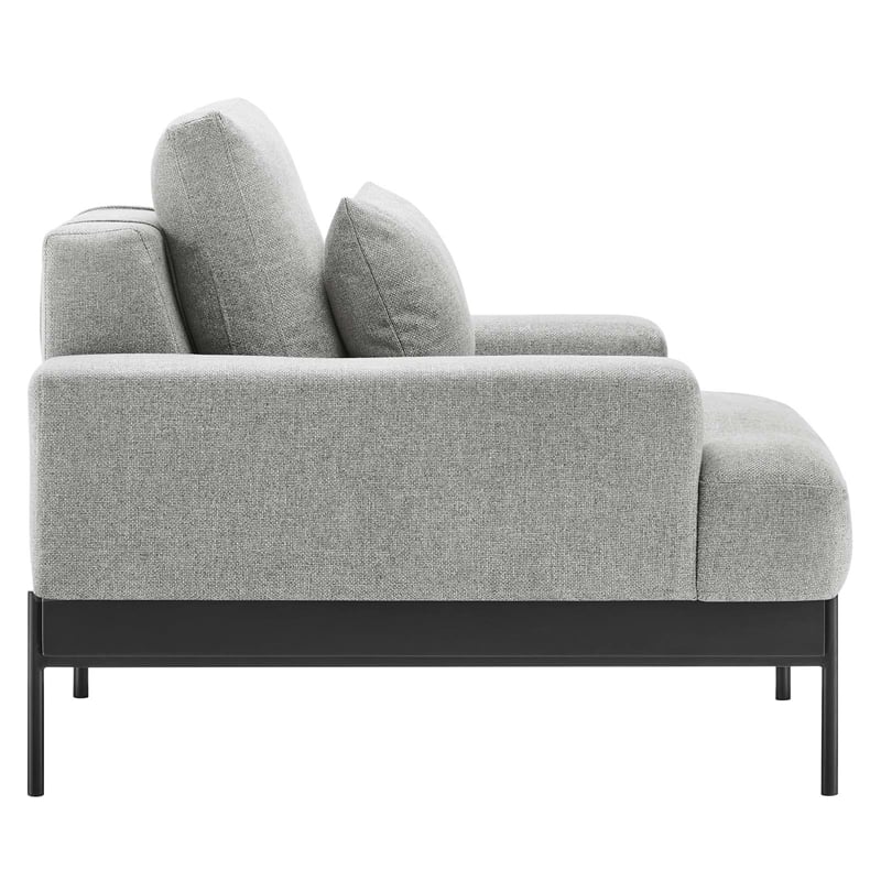 Modway Proximity Upholstered Polyester Fabric Armchair in Light Gray