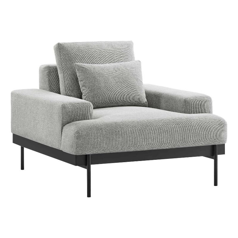Modway Proximity Upholstered Polyester Fabric Armchair in Light Gray