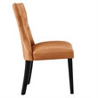 Modway Silhouette Modern Rubberwood and Vinyl Dining Side Chair in Tan