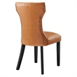 Modway Silhouette Modern Rubberwood and Vinyl Dining Side Chair in Tan