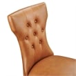 Modway Silhouette Modern Rubberwood and Vinyl Dining Side Chair in Tan