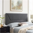 Modway Patience Channel Tufted Velvet Twin Headboard in Charcoal