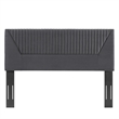Modway Patience Channel Tufted Velvet Twin Headboard in Charcoal