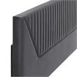 Modway Patience Channel Tufted Velvet Twin Headboard in Charcoal