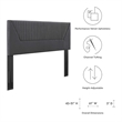 Modway Patience Channel Tufted Velvet Twin Headboard in Charcoal