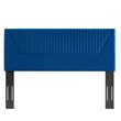Modway Patience Channel Tufted Velvet Twin Headboard in Navy