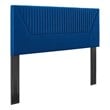Modway Patience Channel Tufted Velvet Twin Headboard in Navy