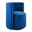 Modway Della Performance Velvet Fabric and Iron Swivel Chair in Navy