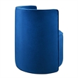 Modway Della Performance Velvet Fabric and Iron Swivel Chair in Navy