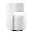 Modway Della Performance Velvet Fabric and Iron Swivel Chair in White