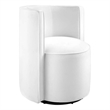 Modway Della Performance Velvet Fabric and Iron Swivel Chair in White