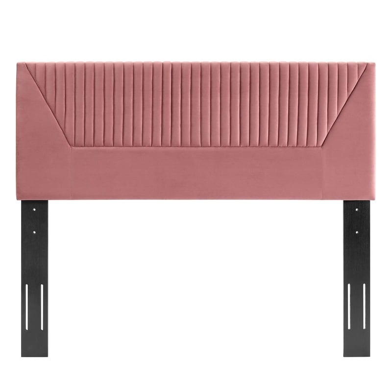 Modway Patience Channel Tufted Velvet King/California King Headboard in Pink