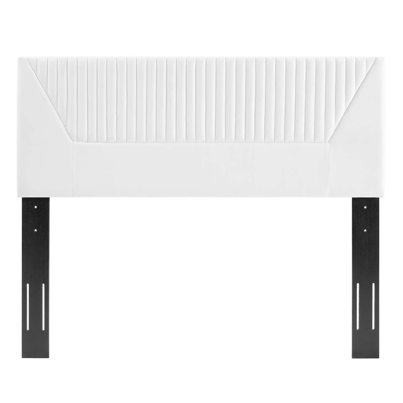 Modway Patience Channel Tufted Velvet King/California King Headboard in White