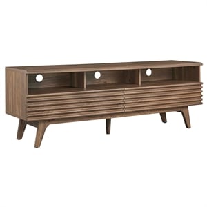 Modway Render Particleboard and Laminate TV Stand for TVs up to 66&quot in Walnut