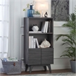 Modway Render Particleboard and Laminate Display Cabinet Bookshelf in Charcoal