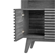 Modway Render Particleboard and Laminate Display Cabinet Bookshelf in Charcoal