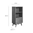 Modway Render Particleboard and Laminate Display Cabinet Bookshelf in Charcoal