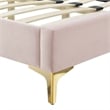 Modway Amber Modern Style Performance Velvet Queen Platform Bed in Pink
