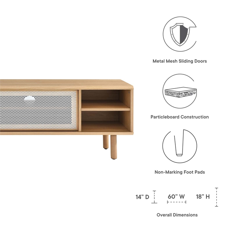 Modway Kurtis Modern MDF and Particleboard TV Stand for TVs up to 65