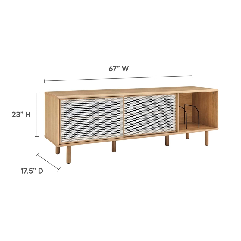 Modway Kurtis MDF Particleboard TV and Record Stand for TVs up to 65