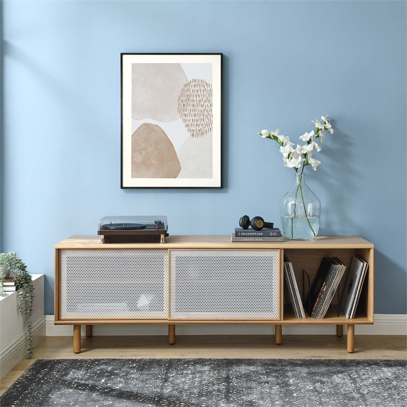 Modway Kurtis MDF Particleboard TV and Record Stand for TVs up to 65