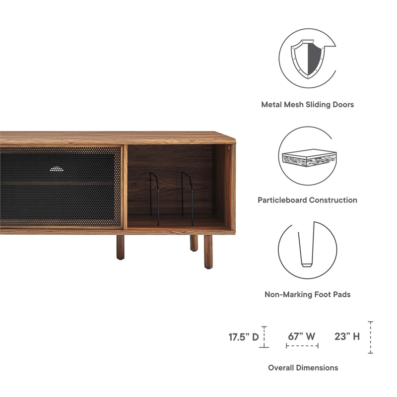 Modway Kurtis MDF Particleboard TV and Record Stand for TVs up to 65