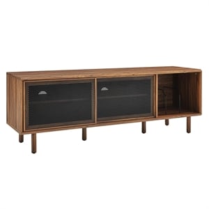 Modway Kurtis MDF Particleboard TV and Record Stand for TVs up to 65&quot in Walnut