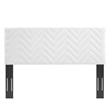 Modway Mercy Modern Style Chevron Tufted Velvet Twin Headboard in White
