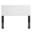 Modway Mercy Modern Style Chevron Tufted Velvet Twin Headboard in White