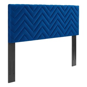 Modway Mercy Chevron Tufted Velvet Full/Queen Headboard in Navy