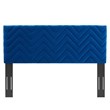 Modway Mercy Chevron Tufted Velvet Full/Queen Headboard in Navy
