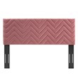 Modway Mercy Chevron Tufted Velvet King/California King Headboard in Dusty Rose
