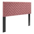 Modway Mercy Chevron Tufted Velvet King/California King Headboard in Dusty Rose