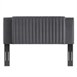 Modway Felicity Channel Tufted Velvet Twin Headboard in Charcoal