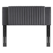 Modway Felicity Channel Tufted Velvet Twin Headboard in Charcoal