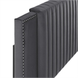 Modway Felicity Channel Tufted Velvet Twin Headboard in Charcoal