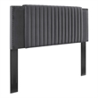 Modway Felicity Channel Tufted Velvet Twin Headboard in Charcoal