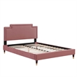 Modway Liva Modern Style Performance Velvet Twin Bed in Dusty Rose