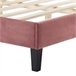 Modway Liva Modern Style Performance Velvet Twin Bed in Dusty Rose