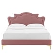 Modway Neena Modern Performance Velvet King Bed - Dusty Rose Pink