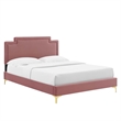 Modway Liva Modern Performance Velvet King Bed - Dusty Rose Pink