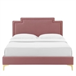 Modway Liva Modern Performance Velvet King Bed - Dusty Rose Pink