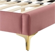 Modway Liva Modern Performance Velvet King Bed - Dusty Rose Pink