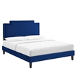 Modway Liva Modern Performance Velvet King Bed in Navy Finish