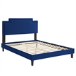 Modway Liva Modern Performance Velvet King Bed in Navy Finish