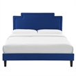 Modway Liva Modern Performance Velvet King Bed in Navy Finish