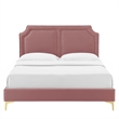 Modway Novi Modern Performance Velvet King Bed - Dusty Rose Pink